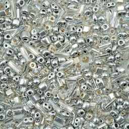 John Bead Bead Bar Czech Glass Bead Assortment - Silver, 50 g
