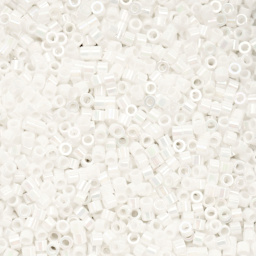 John Bead Cylin 11/0 Cylindrical Seed Beads - White Pearl AB
