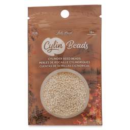 John Bead Cylin 11/0 Cylindrical Seed Beads - Dark Cream front of packaging