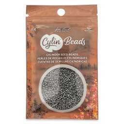 John Bead Cylin 11/0 Cylindrical Seed Beads - Grey Opaque front of packaging
