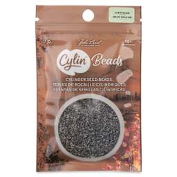 John Bead Cylin 11/0 Glow in the Dark Cylindrical Seed Beads - Grey, 25g front of packaging