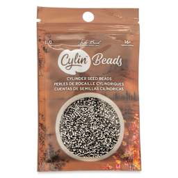 John Bead Cylin 11/0 Cylindrical Seed Beads - Steel front of packaging