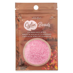 John Bead Cylin 11/0 Matte Macaron Cylindrical Seed Beads - Baby Pink AB front of packaging