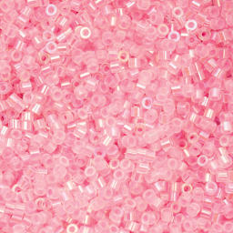 John Bead Cylin 11/0 Glow in the Dark Cylindrical Seed Beads - Rose AB, 25g