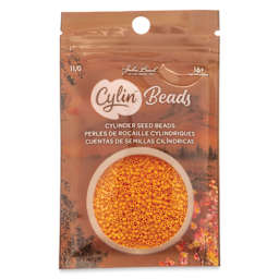 John Bead Cylin 11/0 Cylindrical Seed Beads - Saffron Spice front of packaging