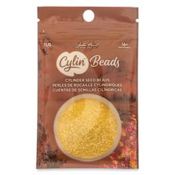 John Bead Cylin 11/0 Matte Macaron Cylindrical Seed Beads - Butter AB front of packaging