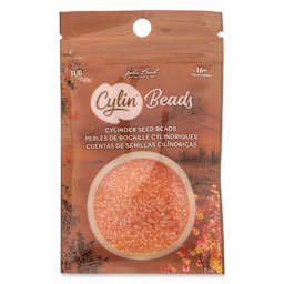 John Bead Cylin 11/0 Matte Macaron Cylindrical Seed Beads - Tangerine AB front of packaging