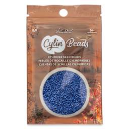 John Bead Cylin 11/0 Cylindrical Seed Beads - Royal Blue Opaque front of packaging