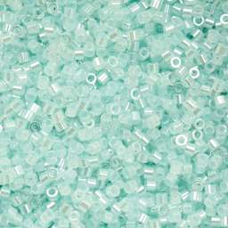 John Bead Cylin 11/0 Ceylon Cylindrical Seed Beads - Light Crystal Aqua, 25g
