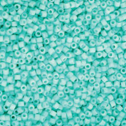 John Bead Cylin 11/0 Matte Macaron Cylindrical Seed Beads - Green Turquoise