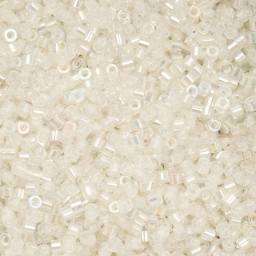 John Bead Cylin 11/0 Glow in the Dark Cylindrical Seed Beads - White to Sky AB, 25g
