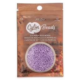 John Bead Cylin 11/0 Cylindrical Seed Beads - Light Purple Opaque front of packaging