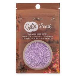 John Bead Cylin 11/0 Matte Macaron Cylindrical Seed Beads - Lavender front of packaging