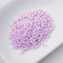 John Bead Cylin 11/0 Matte Macaron Cylindrical Seed Beads - Lavender sitting in dish