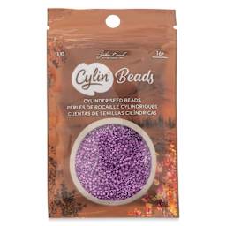 John Bead Cylin 11/0 Cylindrical Seed Beads - Violet Opaque front of packaging