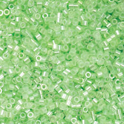 John Bead Cylin 11/0 Ceylon Cylindrical Seed Beads - Light Crystal Green, 25g