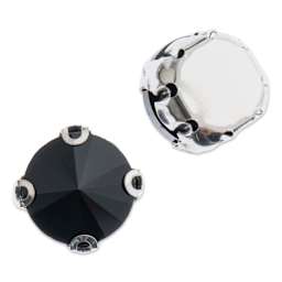 John Bead Crystal Lane DIY Sew On Rhinestones - Pkg of 20, Silver Setting, Jet, 10 mm