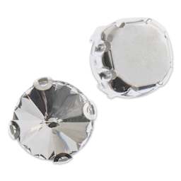 John Bead Crystal Lane DIY Sew On Rhinestones - Pkg of 20, Silver Setting, Crystal, 10 mm