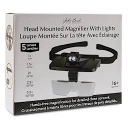 John Bead Head Mounted Magnifier with Lights front of packaging