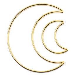 John Bead Iron Metal Shapes Macramé Frames - Pkg of 2, Moons, 50mm and 100mm