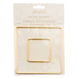 John Bead Iron Metal Shapes Macramé Frames - Pkg of 2, Squares, 50mm and 100mm front of packaging