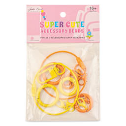 John Bead Super Cute Keychain Findings Kit - Pkg of 14, Kit 2, Orange and Yellow front of packaging