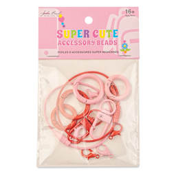 John Bead Super Cute Keychain Findings Kit - Pkg of 14, Kit 3, Red and Pink front of packaging