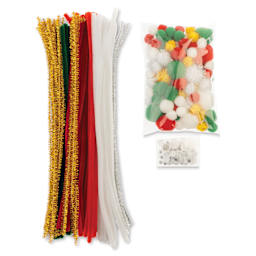 John Bead Mixed Craft Combo Pack - Pkg of 300, Christmas Mix contents