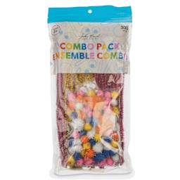 John Bead Mixed Craft Combo Pack - Pkg of 300, Glitter Mix front of packaging