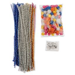 John Bead Mixed Craft Combo Pack - Pkg of 300, Glitter Mix contents