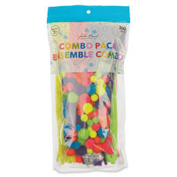 John Bead Mixed Craft Combo Pack - Pkg of 300, Neon Mix front of packaging