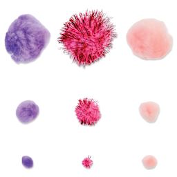 John Bead Pom Poms Assorted Mix - Pkg of 100, Princess Mix
