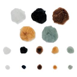 John Bead Pom Poms Assorted Mix - Pkg of 100, Earth Mix