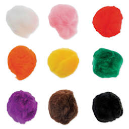 John Bead Pom Poms - Pkg of 20, Assorted Colors, 2"