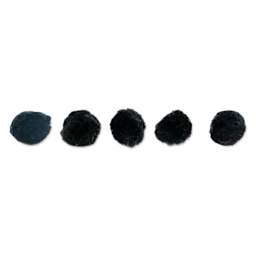 John Bead Pom Poms - Pkg of 100, Black, 1"