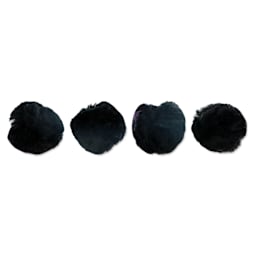 John Bead Pom Poms - Pkg of 20, Black, 2"