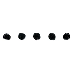 John Bead Pom Poms - Pkg of 65, Black, 1/2"