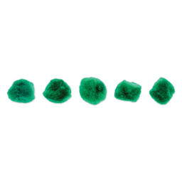 John Bead Pom Poms - Pkg of 100, Dark Green, 1"