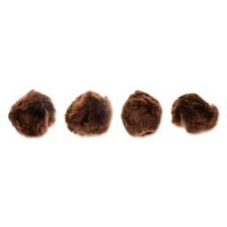 John Bead Pom Poms - Pkg of 20, Brown, 2"