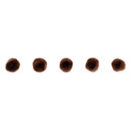 John Bead Pom Poms - Pkg of 65, Brown, 1/2"