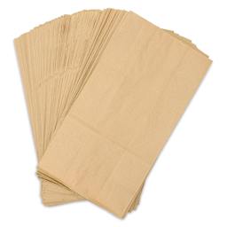 Hygloss Kraft Brown Paper Bags - Pkg of 100, #6 Large stacked