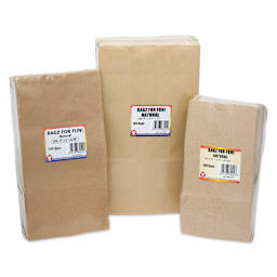 Hygloss Kraft Brown Paper Bags showing different sizes