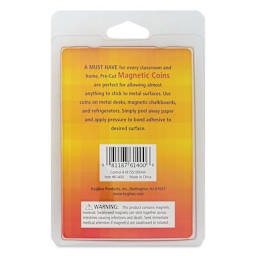 Hygloss Self-Adhesive Magnet Coins back of packaging