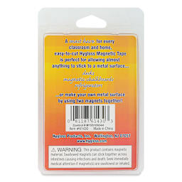 Hygloss Self-Adhesive Magnetic Tape - 1/2" x 30" Roll back of packaging