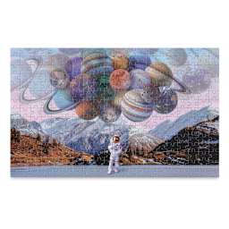 Galison Space Bound 300 Piece Lenticular Puzzle, Completed Puzzle, First Perspective