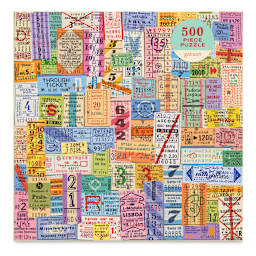 Galison Vintage Travel Tickets 500 Piece Puzzle, Front Of Box