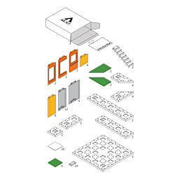 Arckit Mini Modern Colours 2.0 Architectural Kit - Components of kit shown