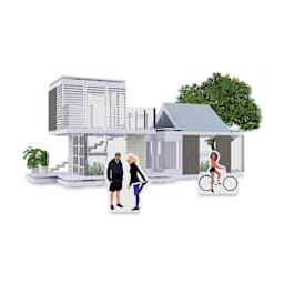 Arckit 100 sqm. Architectural Model Building Kit (finished example with paper figures)