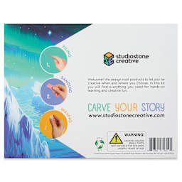 StudioStone Creative Alabaster Carving Kit - Polar Bear, back of packaging