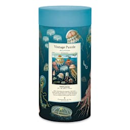 Cavallini Vintage Jellyfish 1,000 Piece Puzzle back of packaging